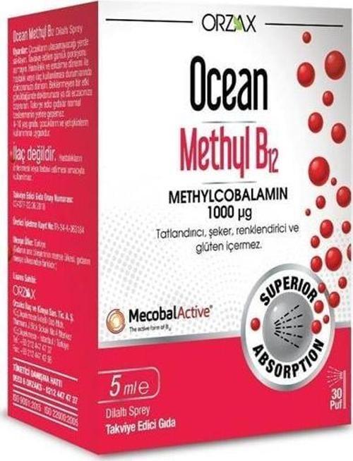 1000 Mg Methyl Cobalamin B12 Sprey 5 Ml