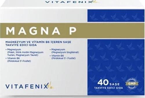 Magna P Magnezyum Ve Vitamin B6 Içeren Takviye Edici Vegan Gıda 40 Saşe