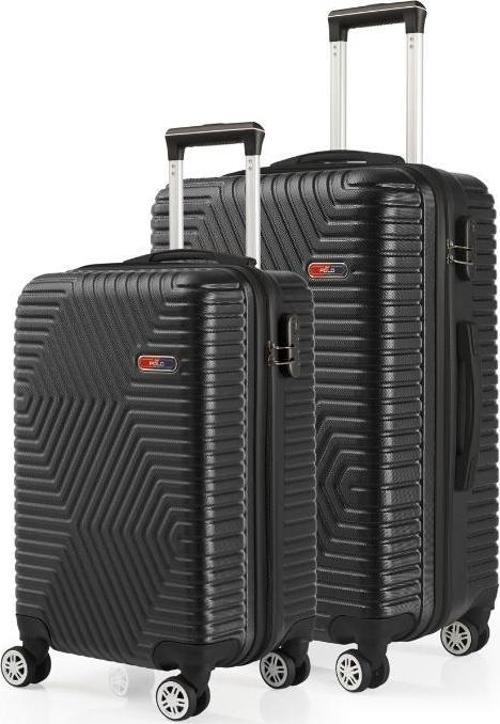 Abs Kabin Ve Orta Boy Siyah 2'li Valiz Seti 600.01-Set-OK