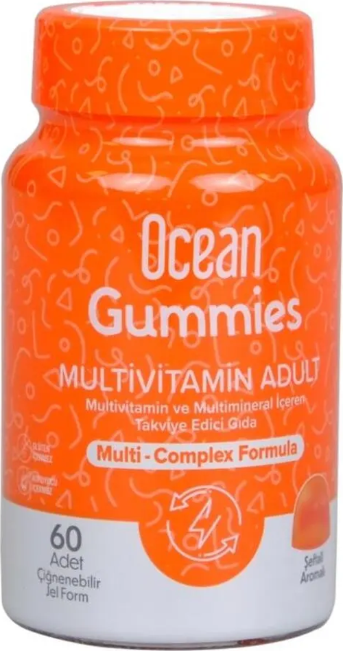 Gummies Multivimatimin Adult Takviye Edici Gıda 60 Adet Çiğnenebilir Jel Form