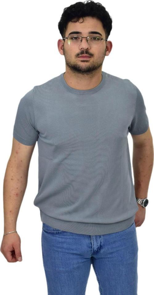 Erkek Triko Sıfır Yaka Tişört  P6035 BGL-ST04505