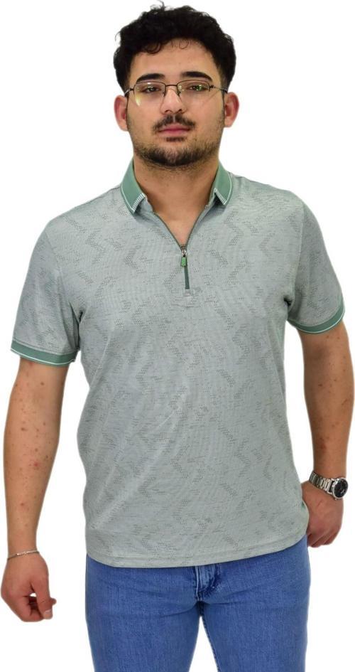 Erkek Polo Yaka Fermuarlı Merserize Jakarlı Tişört 7570 BGL-ST04536