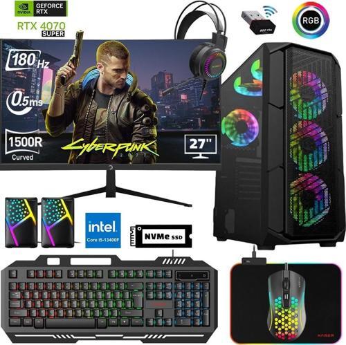 Xsr 678 i5 13400F 16GB Ram 512GB M.2 NVMe SSD 12GB RTX4070 SUPER 27" 180Hz Curved Oyun Bilgisayarı