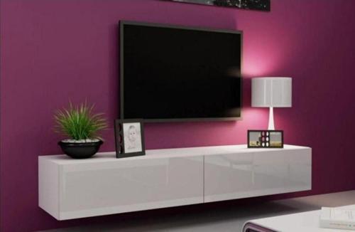 Fasalis Alt Modül Tv Ünitesi Tv Sehpası 140 Cm Parlak Beyaz