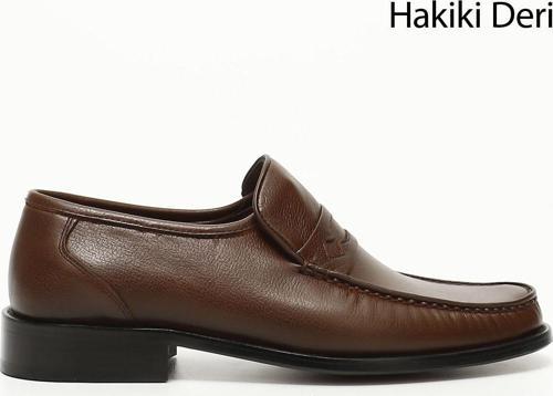 Erkek Kahve Antik Kösele Taban Hakiki Deri Klasik Ayakkabı
