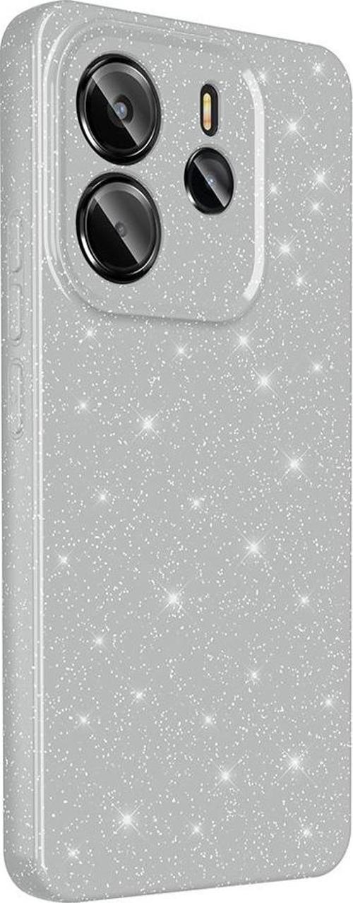 Redmi Note 14 Kılıf Kamera Korumalı Simli Parıltılı Lüks Silikon