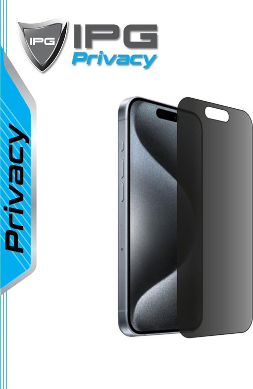 iPhone 15 Pro Max için IPG Privacy Hayalet Ekran Koruma Gizlilik Filtreli Yan Görünmeyi Engelleyici