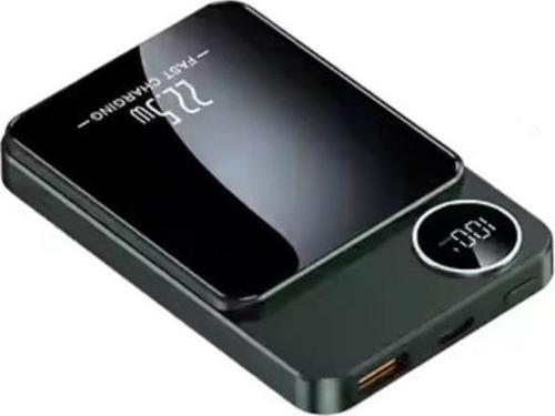 22.5W Magsafe Kablosuz ve Dijital Ekranlı AI Çipli 5000mAH Powerbank Yeşil YK915