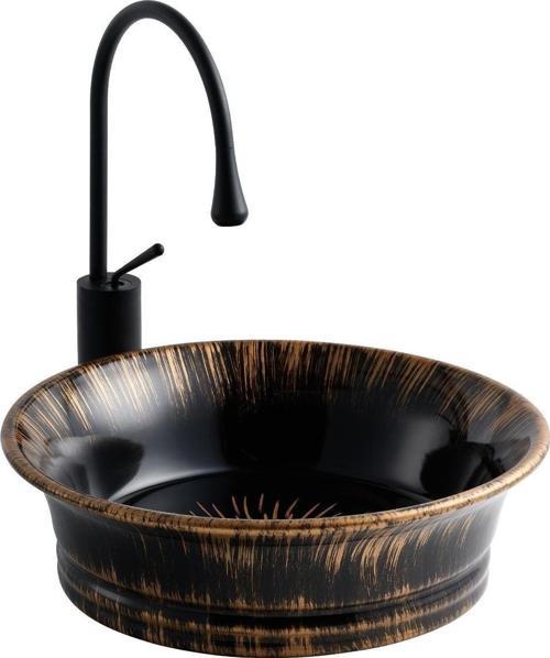 TEZGAH ÜSTÜ ÇANAK LAVABO E-3011BR SİYAH