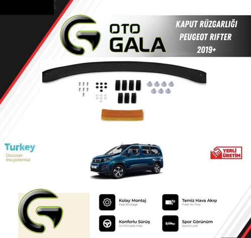 KAPUT RÜZGARLIĞI PEUGEOT RIFTER 2019+