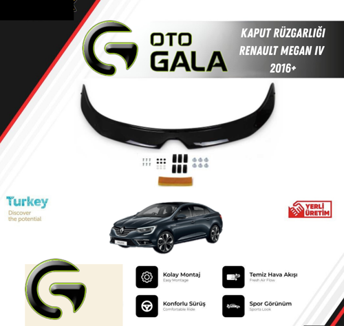 KAPUT RÜZGARLIĞI RENAULT MEGAN IV 2016+