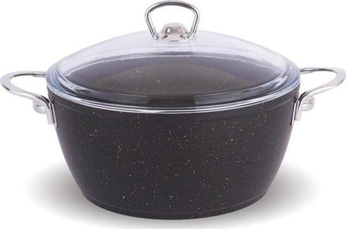 G1004GLXS Galaxy 24 Cm Derin Granit Tencere Siyah Metal