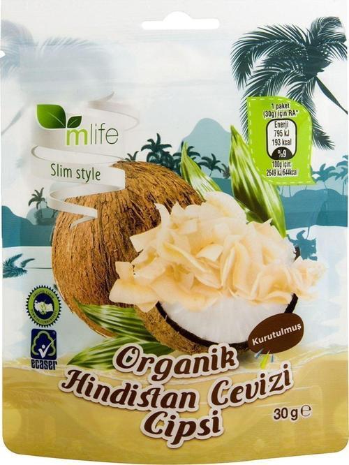 Organik Hindistan Cevizi Cipsi 30G