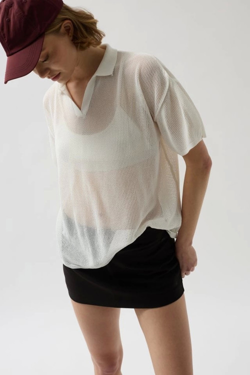 Polo Yaka Transparan T-Shirt