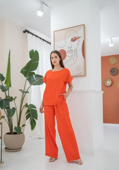 Oranj T-Shirt Ve Pantolon Takım