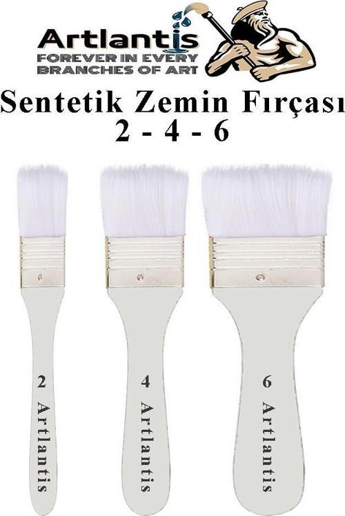 Beyaz Saplı 3 lü Sentetik Zemin Fırçası 1 Paket 2 4 6 Numara Beyaz Zemin Fırçası Yağlı Boya Akrilik Boya Badana Guaj