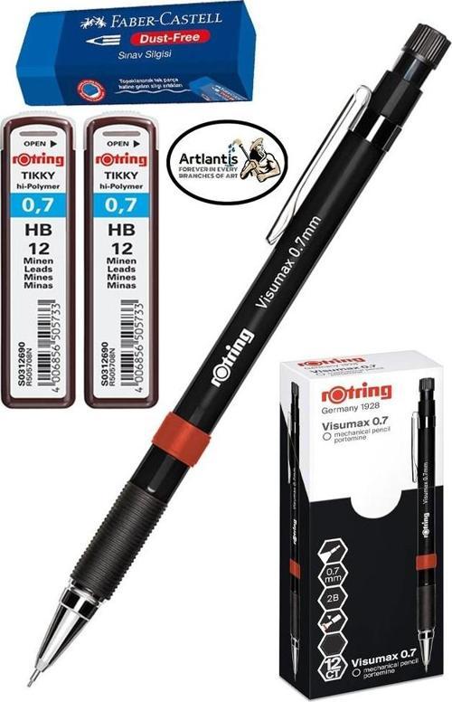0.7 Uçlu Kalem Kalem Ucu ve Sınav Silgisi 1 Paket 07 Uçlu Kalem Mekanik Versatil Rotring Visumax Kalem