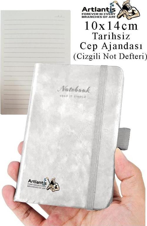 Sert Kapak Tarihsiz Ajanda 10x14 cm 1 Adet Sert Kapak Lastikli Not Defteri Cep Ajandası Çizgili Kalem Tutuculu Thermo