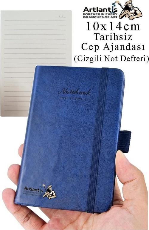 Sert Kapak Tarihsiz Ajanda 10x14 cm 1 Adet Sert Kapak Lastikli Not Defteri Cep Ajandası Çizgili Kalem Tutuculu Thermo