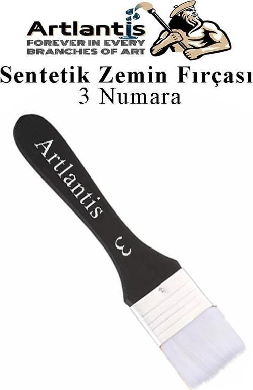 Zemin Fırçası 3 Numara 1 Adet Siyah Saplı Beyaz Fırça Kıllı Sentetik İpek Uçlu Kıl Akrilik Guaj Yağlı Boya Fırçası Zemin