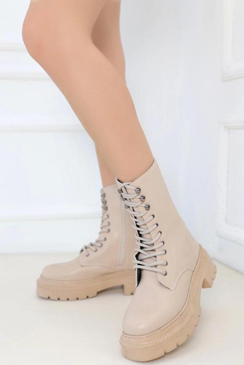 Caxa Nude Cilt Bağcıklı Bot