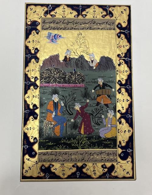 Zamansız Toplantı Adlı El Yapımı Minyatür Resim 30x18,5 cm