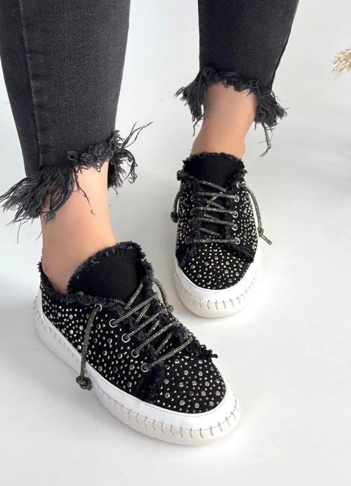 Guja Siyah Kot Bağcıklı Spor Ayakkabı