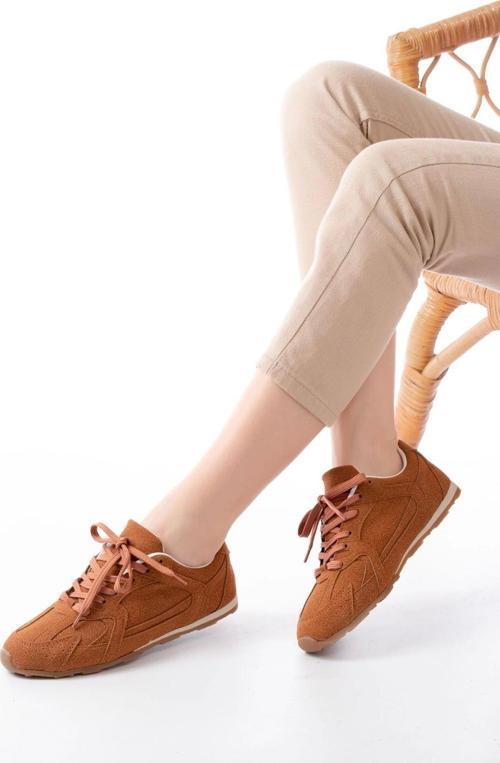 Rs-01 Taba Süet İnce Taban Günlük Spor Ayakkabı