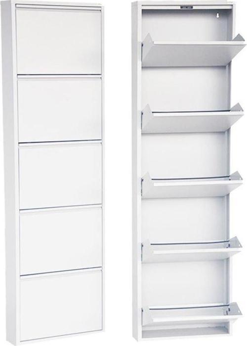 5 li Metal Ayakkabılık - Beyaz