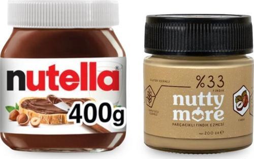 400 gr & Nutty More %33 Fındık Parçacıklı Fındık Ezmesi 200 gr