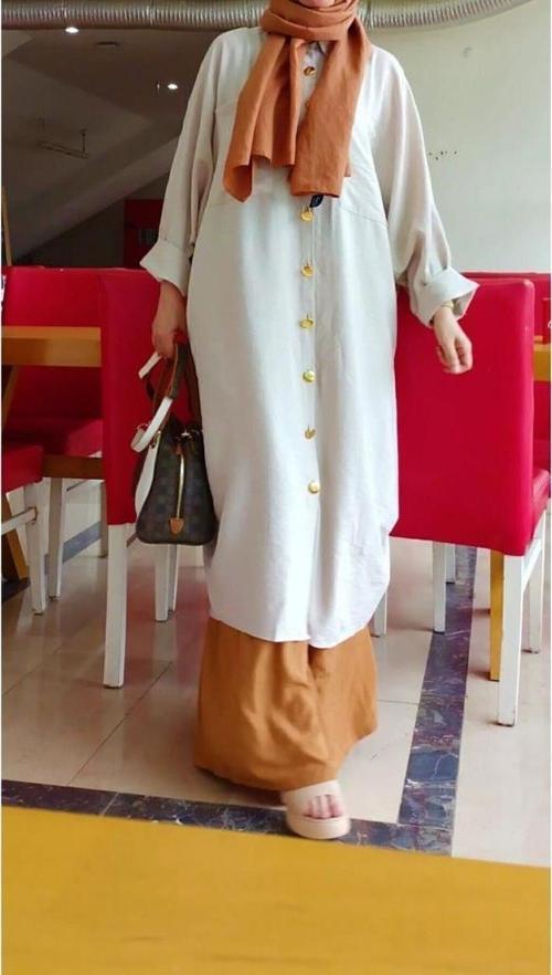 Kadın Yarasa Kol Tesettüre Uygun Gömlek Elbise Keten Karışımlı Tunik 3282420