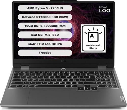 LOQ 15ARP9 83JC000QTR Ryzen 5 7235HS 16 GB 512 GB SSD RTX3050 15.6" Full HD Gaming Laptop