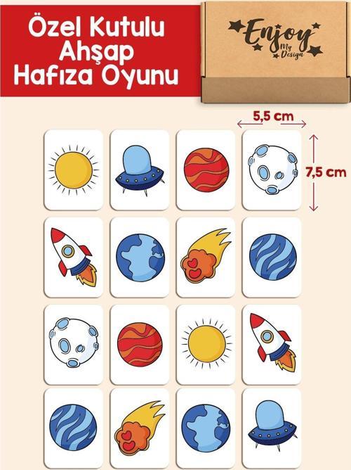 Gezegenler Ahşap Bebek Ve Okul Öncesi Montessori Oyuncak - Solar System Baby Memory Game Puzzle