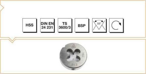 Makina Takım G3/4" HSS DIN 24 231 Whitworth Boru Vidalı Pafta Lokması-MTE B00110082644
