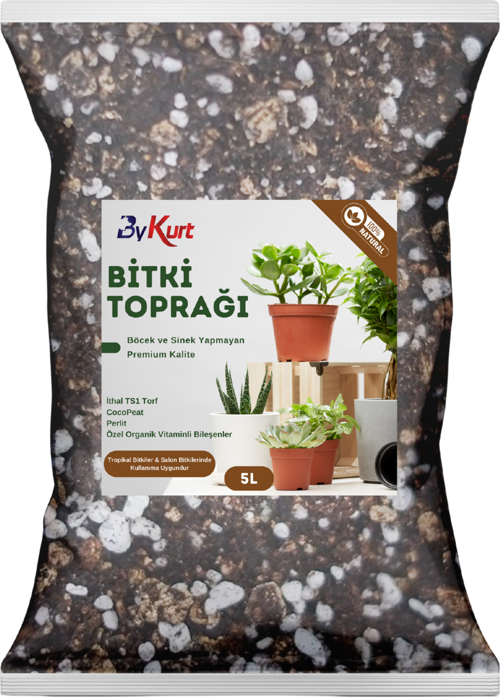 5L Premium Çiçek Toprağı Vitaminli, Böcek Yapmayan Özel Karışım İç Mekan Toprağı