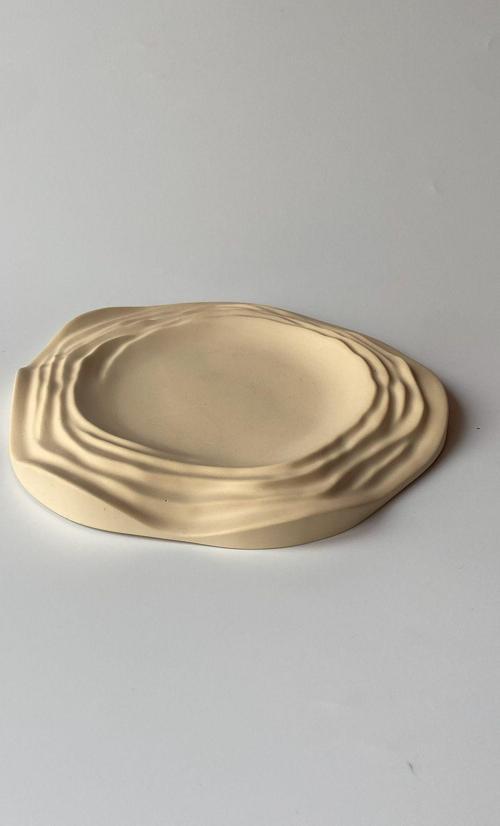 Katmanlı Tabak Sunumluk 20 Cm Bej