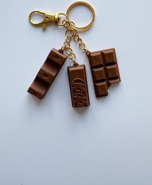 Çikolata Bar Gold Zincir Anahtarlık, Çanta Süsü