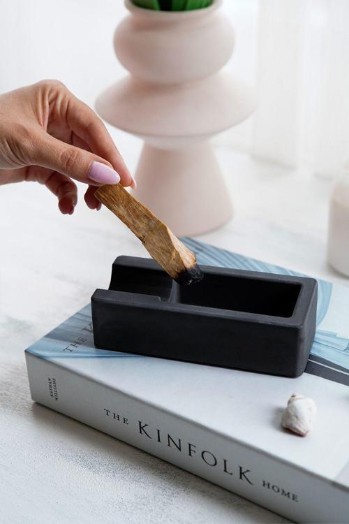 Köşeli Palo Santo Tütsülüğü Antrasit