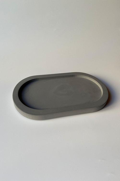 Oval Tabak Beton Antrasit