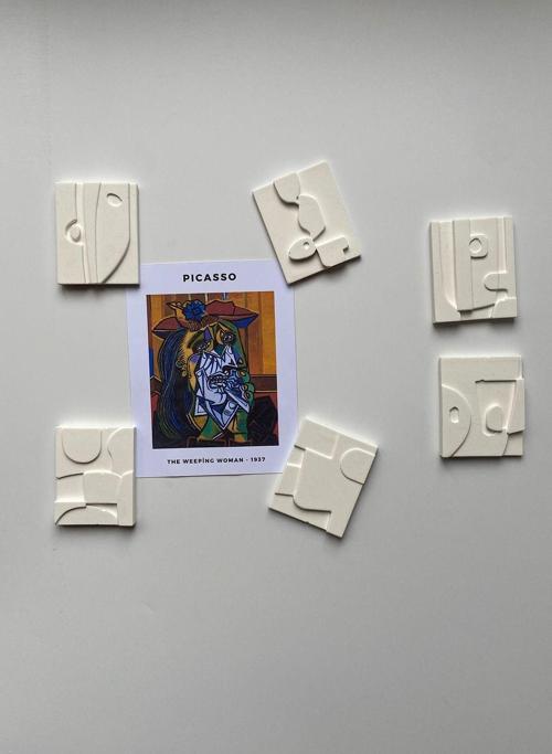 6'Lı Picasso Buzdolabı Magneti Beyaz