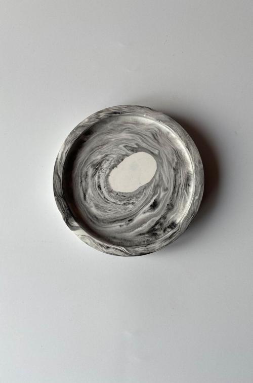 Yuvarlak Tabak 12 Cm Mermer Desen