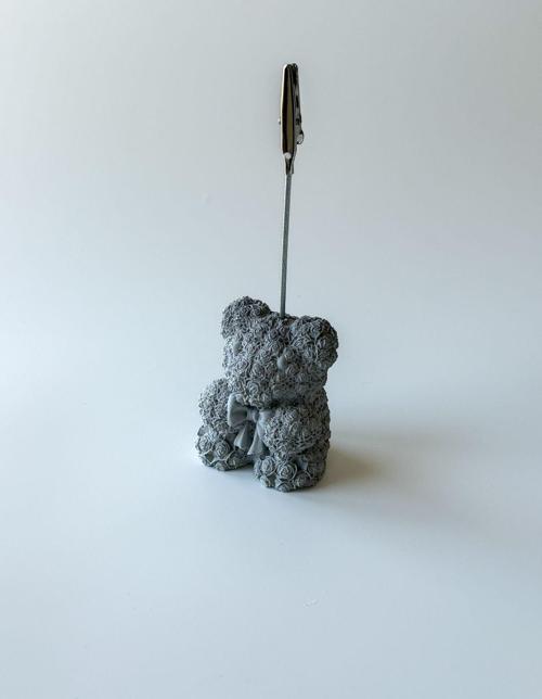 Mini Rose Bear Notluk Gri, Not Tutacağı Gri
