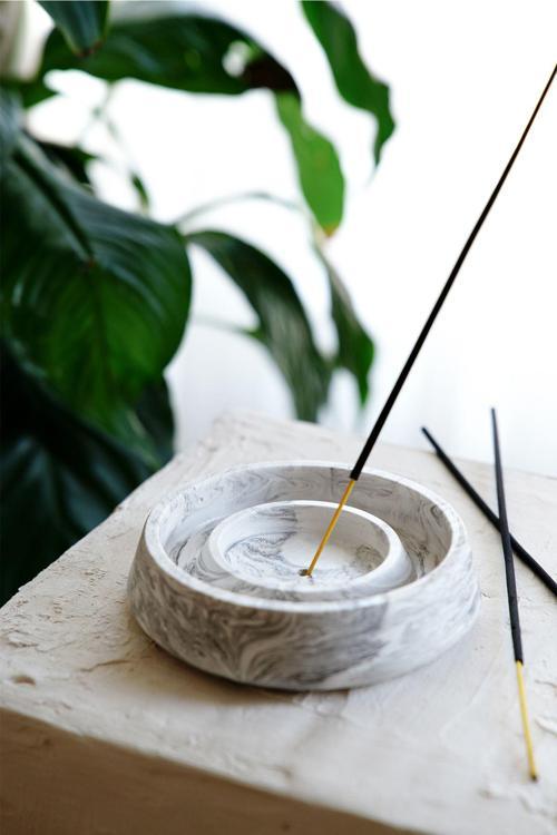 Minimal Palo Santo Tütsülük Mermer Desen