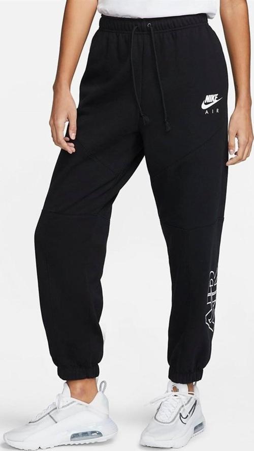 Air Fleece Loose Fit Sweat Pants Black Bol Kesim Kadın Spor Eşofman Altı Siyah