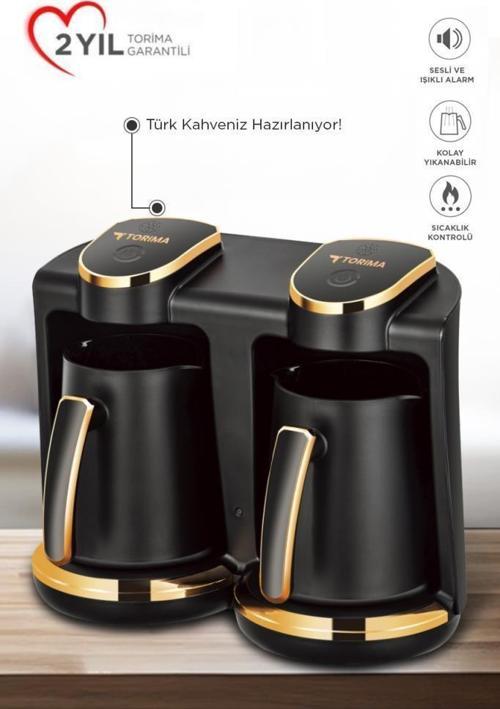 202 Double Sesli Komut Türk Kahvesi Makinesi 250ml+250ml 8 Fincan Kapasiteli