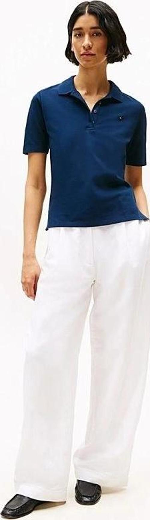 Kadın Mavi Polo Yaka T-Shirt