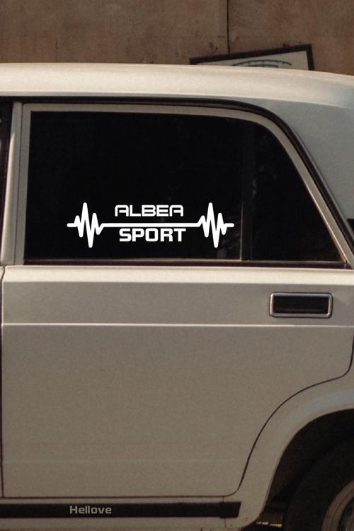 Fiat Albea Nabız Kalp Atışı Araç Ritim Oto Sticker 2 Adet Beyaz 20*7 Cm