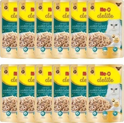 Delite Pouch Soslu Ton Balıklı ve Tavuk Etli Yetişkin Kedi Yaş Maması 70 GR x 12 Adet
