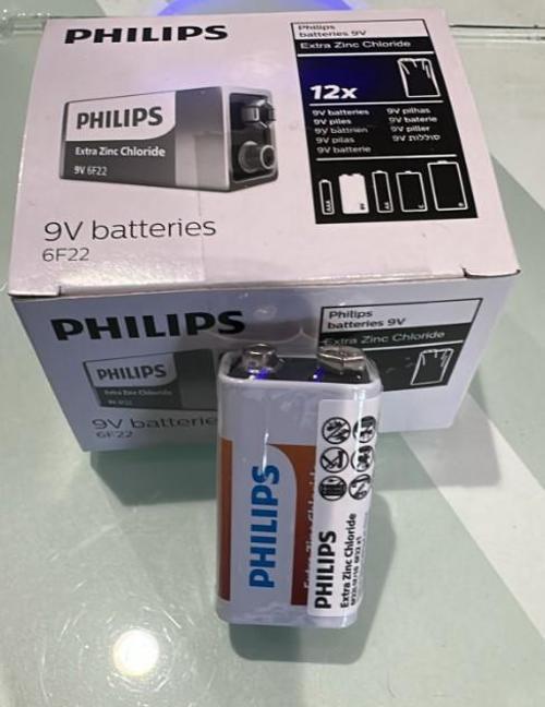 Philips Extra Zinc Çinko Chloride 6F22 9 Volt Pil 12 li Paket