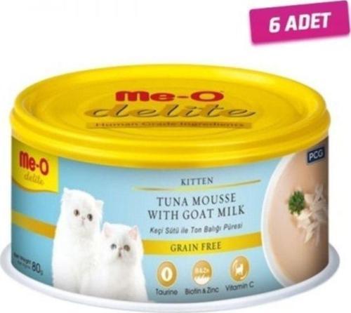 6 Adet - Meo Delite Tahılsız Keçi Sütlü Ve Ton Balıklı Yavru Kedi Konservesi 80 Gr